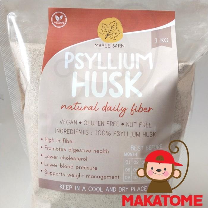 New Psyllium Husk Powder Maple Barn 1 Kg 1000 Gr Diet Serat Alami Fibre