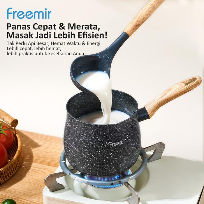 [Special Crehom] freemir Panci Mini Gemoy MPASI 12cm Bahan Batu Granit Cekung Wajan Anti Lengket Per