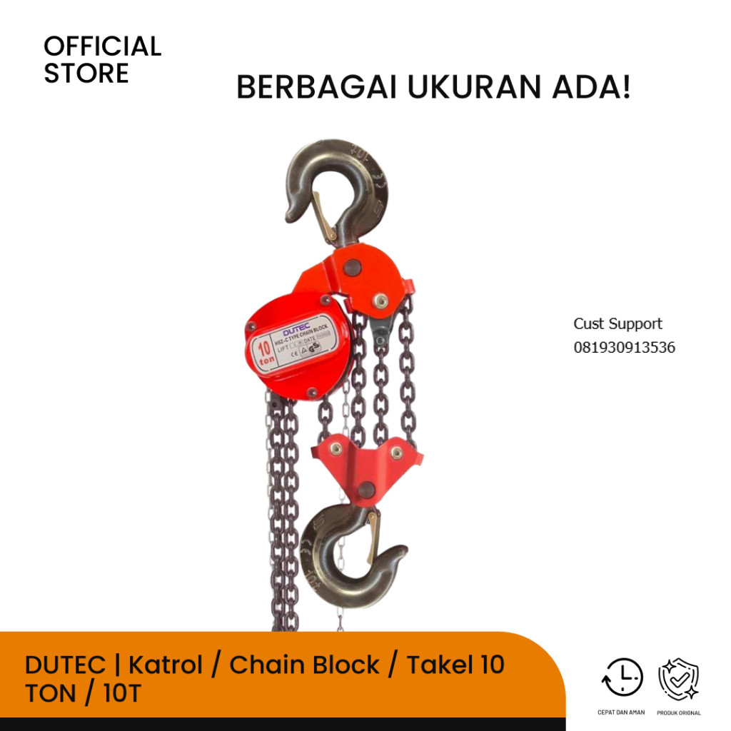 DUTEC | Katrol / Chain Block / Takel 10 TON | 10T