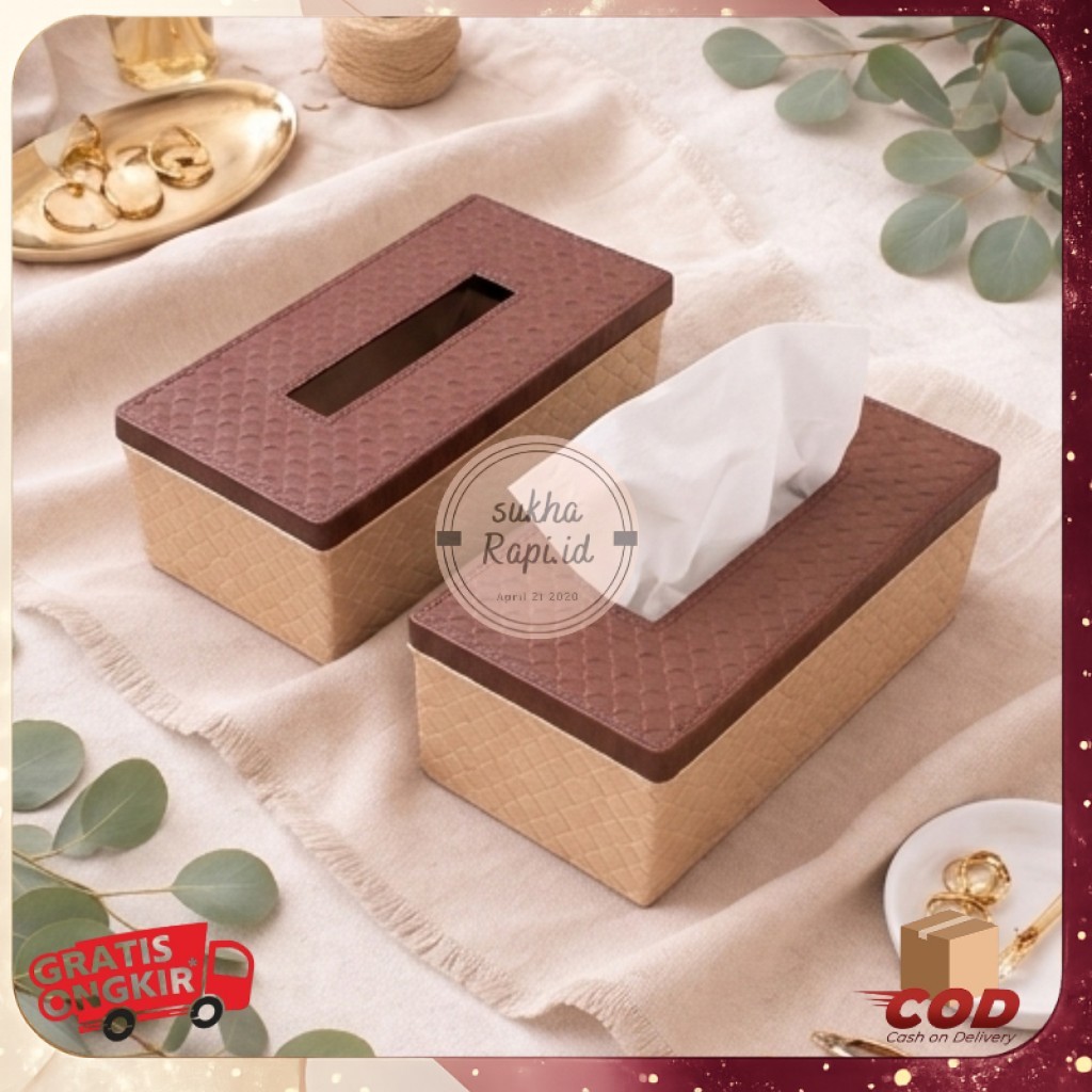 Tempat Tissue Besar / Kecil Kotak Tissue Rotan Anyam Tempat Tissue Super Premium