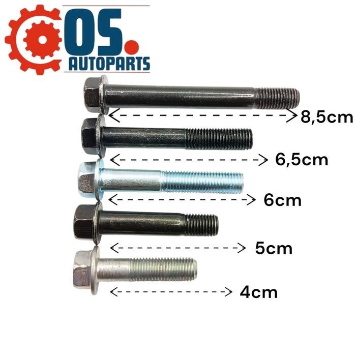 Baut 14 Panjang 8,5cm M10x85mm, Baut 14 Panjang 6,5cm M10x65mm, Baut 14 Panjang 6cm M10x60mm, Baut 1