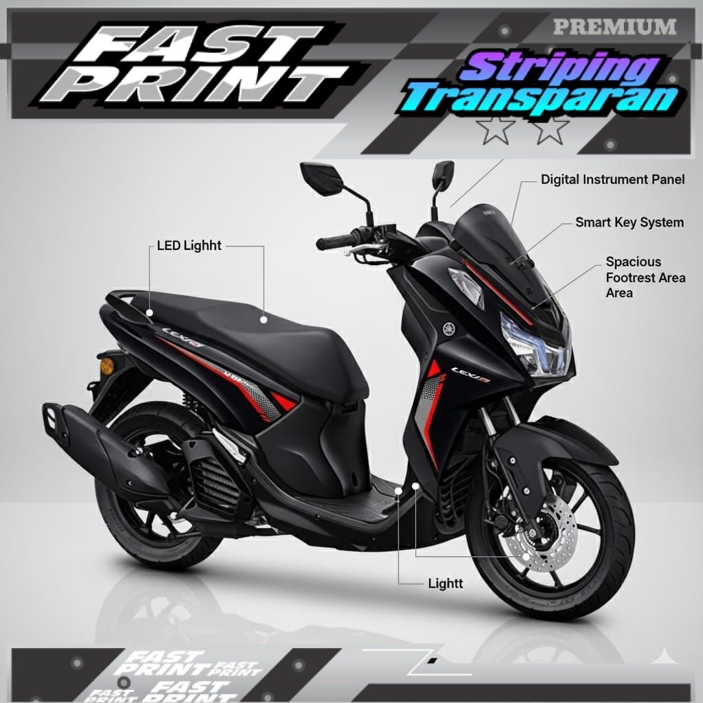 STRIPING YAMAHA LEXI 155 TRANSPARAN UV