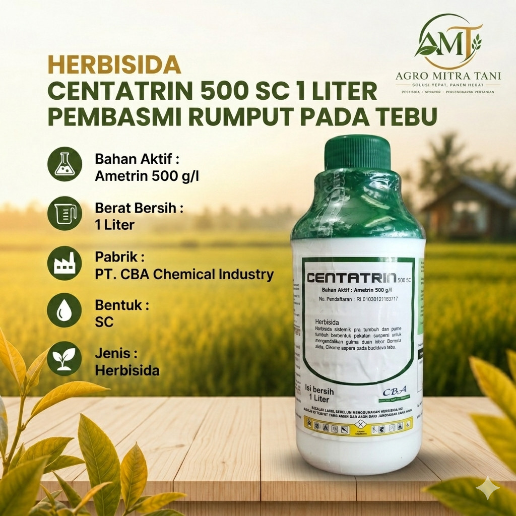 HERBISIDA CENTATRIN 500 SC 1 LITER PEMBASMI RUMPUT PADA TEBU