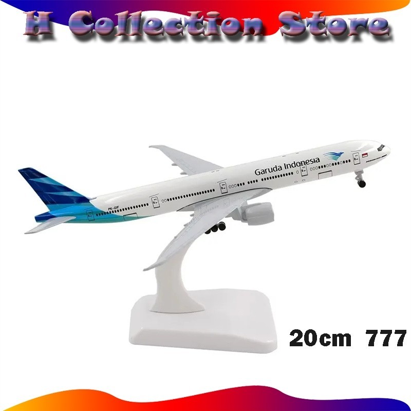 [Garansi] Miniatur Diecase Pesawat Garuda 20 cm Ada Roda Boing 777 1:200