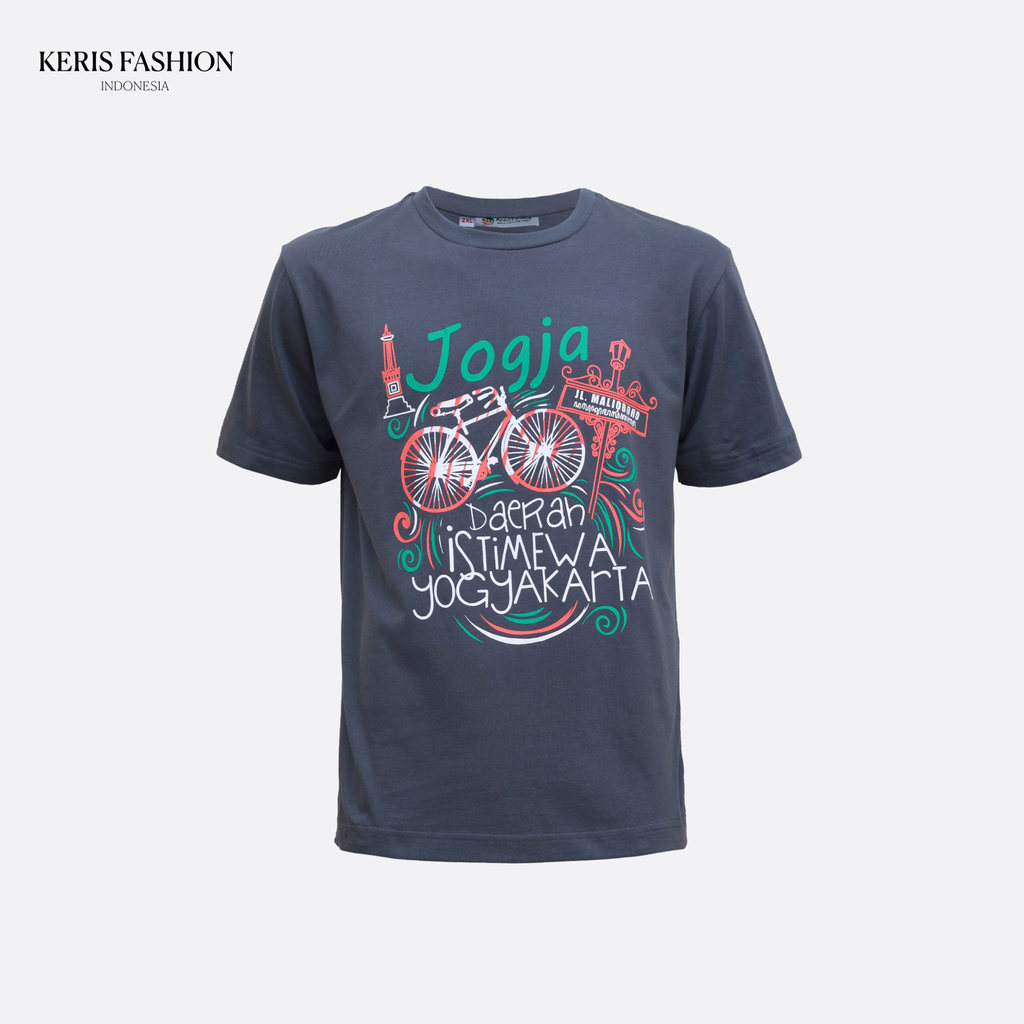 Keris Gallery T-Shirt Dewasa Motif Onthel Jogja - Abu