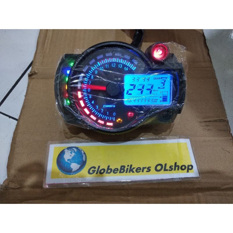 SPEEDOMETER DIGITAL MOTOR UNIVERSAL FITUR LENGKAP RPM SPIDO METER HARGA GROSIR TERMURAH