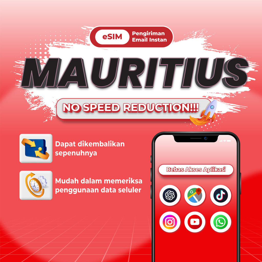 Nomad Mauritius esim Roaming 5G Data | 3-20GB 3-30Hari | Instant Email Delivery | High Speed Travel