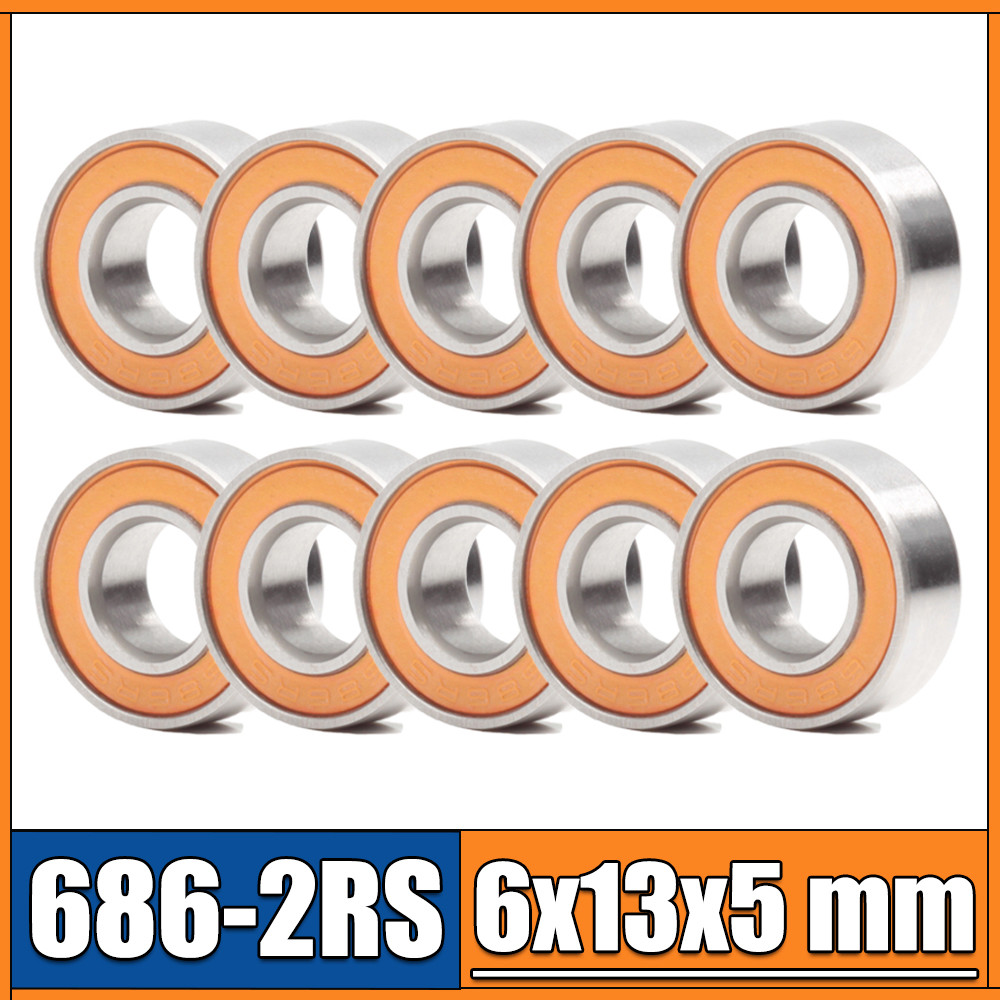686RS Bearing 10PCS 6x13x5 mm ABEC-3 Hobby Electric RC Car Truck 686 RS 2RS Ball Bearings 686-2RS Or