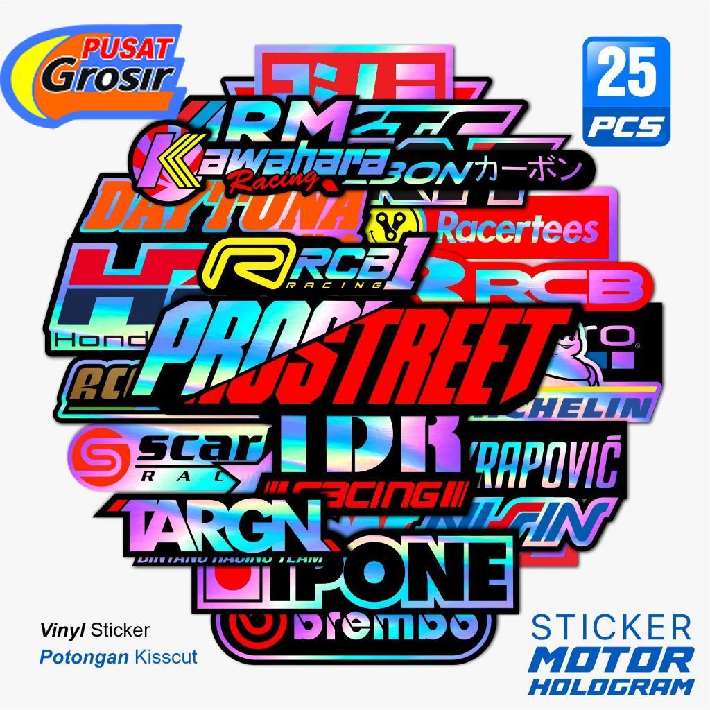 Sticker Hologram / Sticker Motor Keren / Sticker Racing / Stiker Kata-Kata