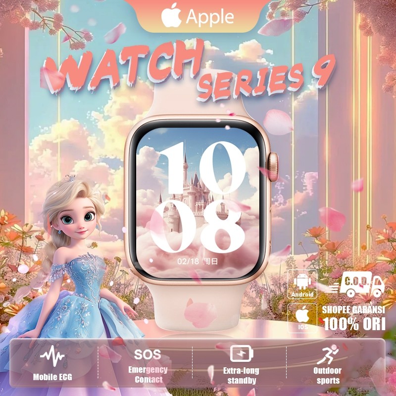 100%Original Apple Watch Series 9 41mm 45mm/ iWatch Series 9 Jam Pintar Olahraga Bluetooth Jam Smart