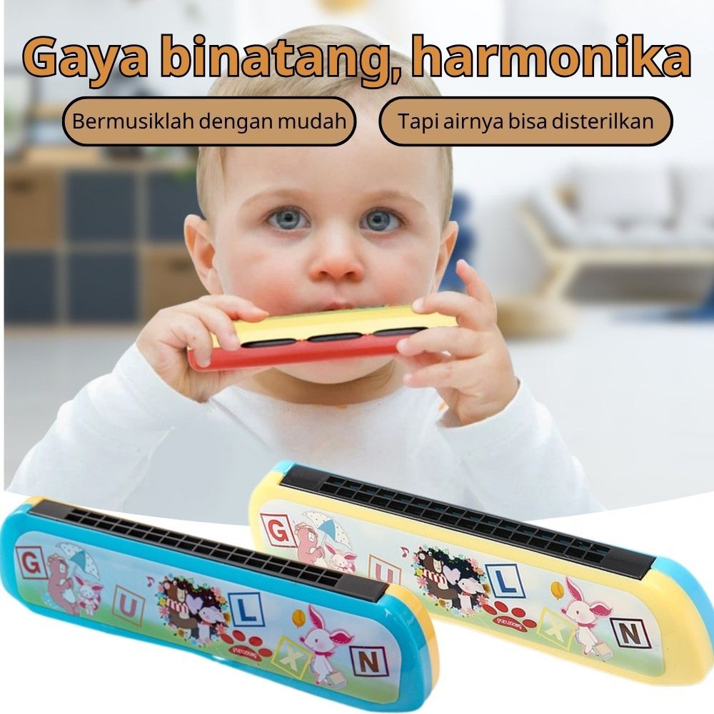 Harmonika Harmonika Plastik  Alat Musik/Alat Musik Tiup  Mainan Harmonika Edukasi 16 Lubang Anak Edu