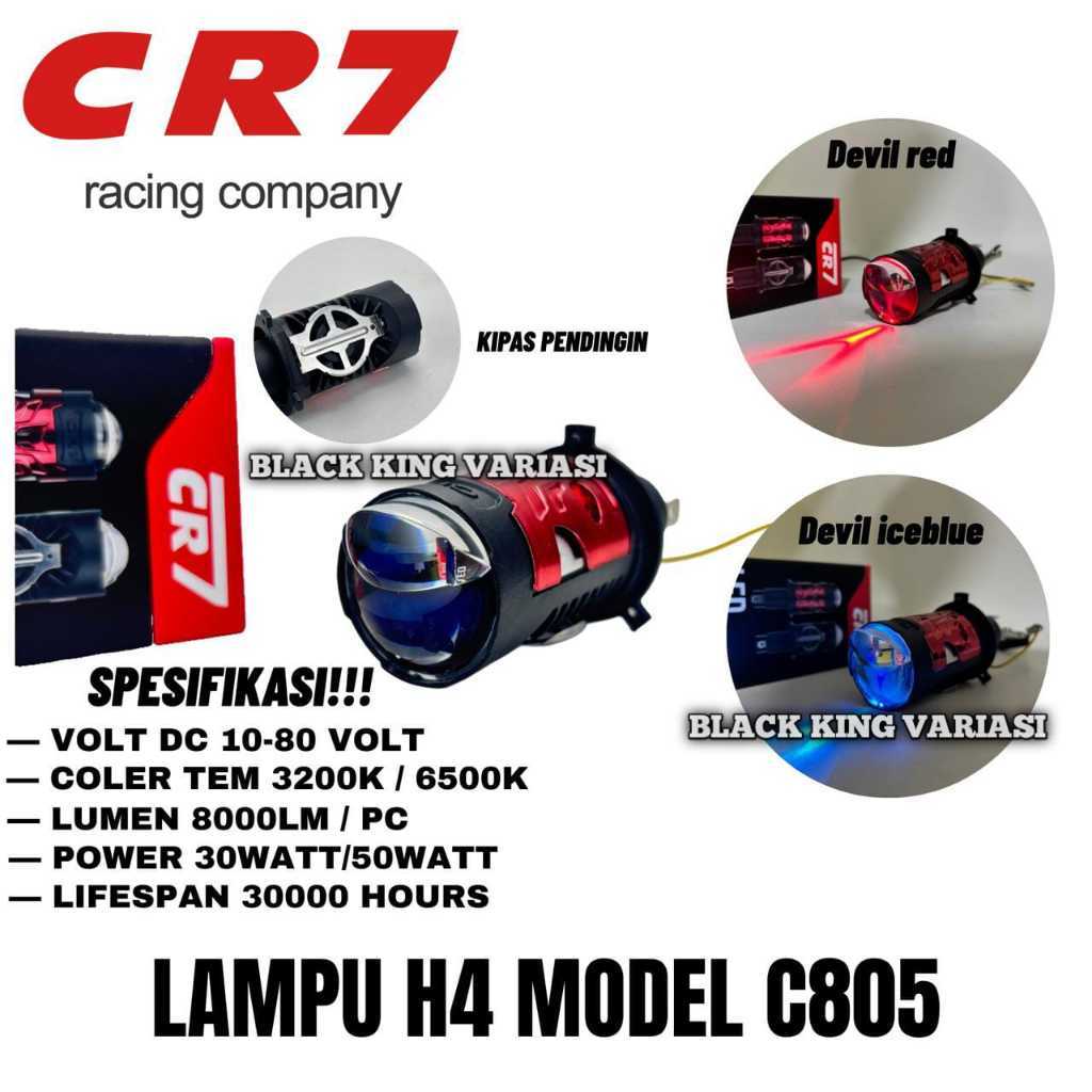 KATLENSHOP Lampu Biled H4 Lampu Utama Biled H4 Blue Lens Dengan Kipas Lampu LED Motor Mobil H4 Proje