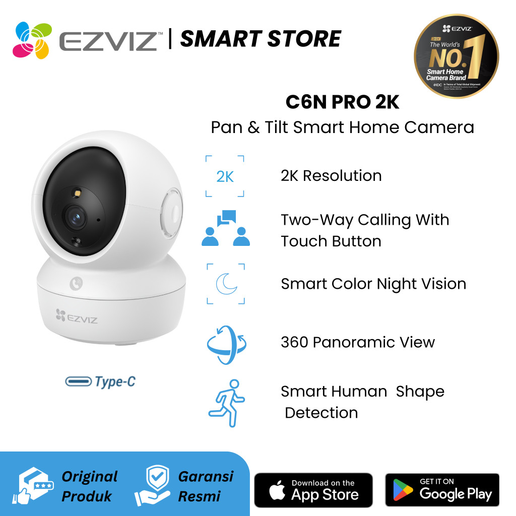 NEW EZVIZ C6N PRO 3MP PAN & TILT SMART HOME CAMERA CCTV INDOOR PREMIUM