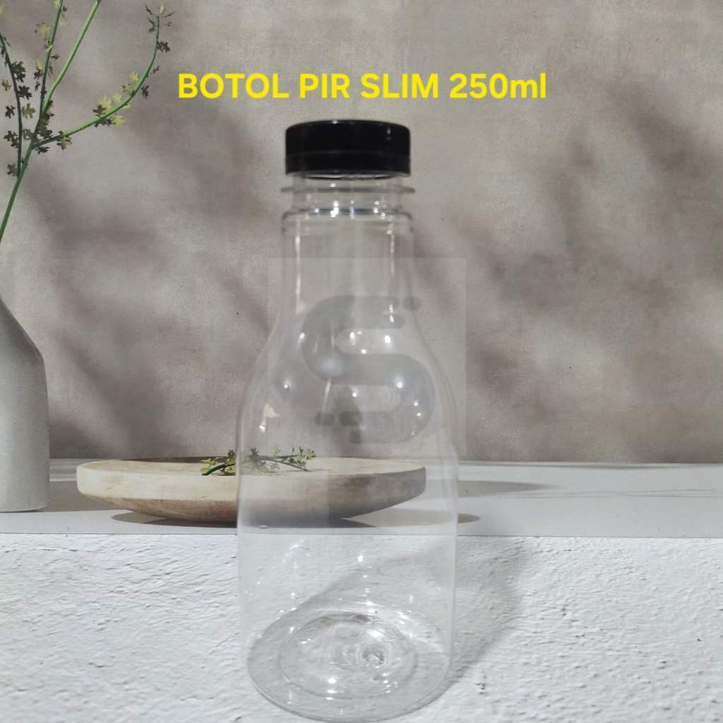 (PER PCS) Botol PIR SLIM 250 ml Botol Plastik 14,5 gram Tinggi 14 cm Diameter 5,9 cm untuk Minuman L