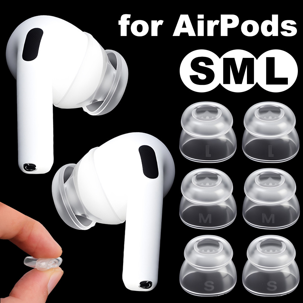 S/M/L Eartips for AirPods 3/4 Generation – Double-Layer In-Ear Ear Tips, Earphone Covers with Storag