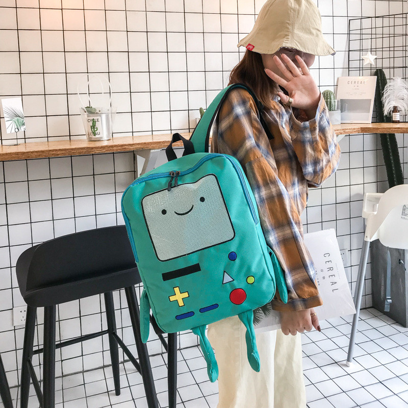 [Amy]Tas ransel kartun bergaya Korea yang lucu,tas ransel Adventure Time tas sekolah 3Dbergaya anime