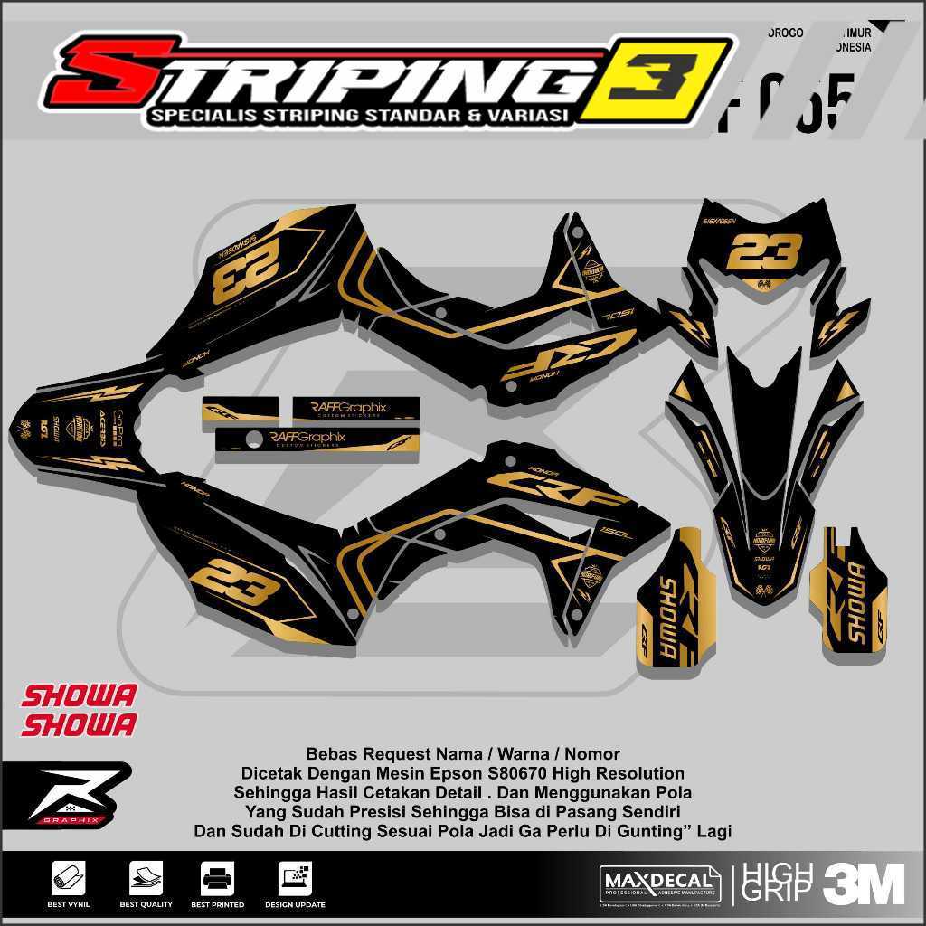 Decal Crf 150 Hitam Gold Decal Crf Supermoto Gold