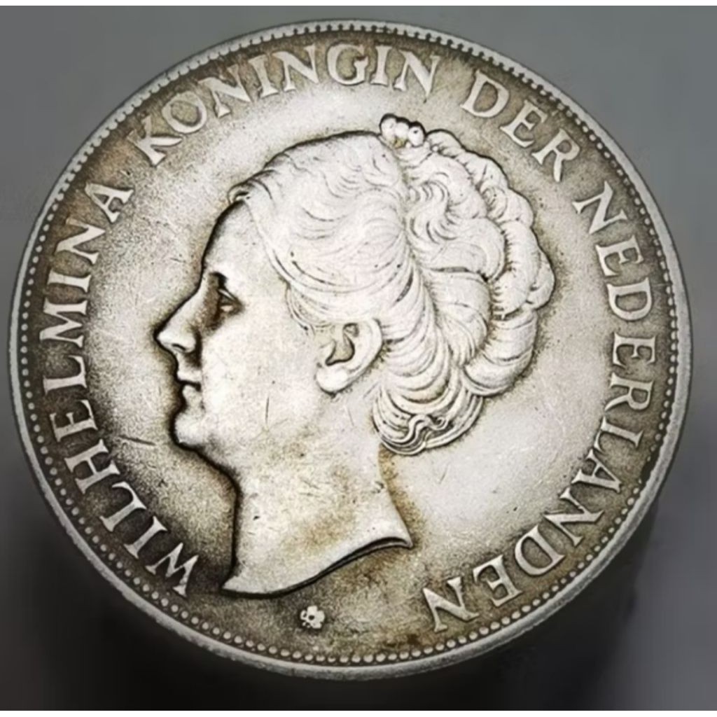 REPLIKA Uang Koin Kuno Wilhelmina Tahun 1943 Uang Koin 2 1/2 Gulden Best Quality
