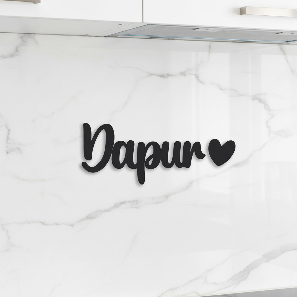 Hiasan Dinding Tulisan "Dapur" Cutting Kayu Hmr