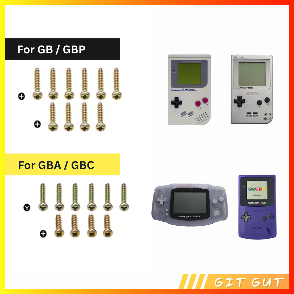 Gameboy GB GBP GBA GBC Set Screws Baut Mur Sekrup for Console Body Case / Housing Shell