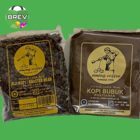 AMING COFFE KOPI BUBUK AMING PONTIANAK KEMASAN 200gr ROBUSTA - Kopi Bubuk