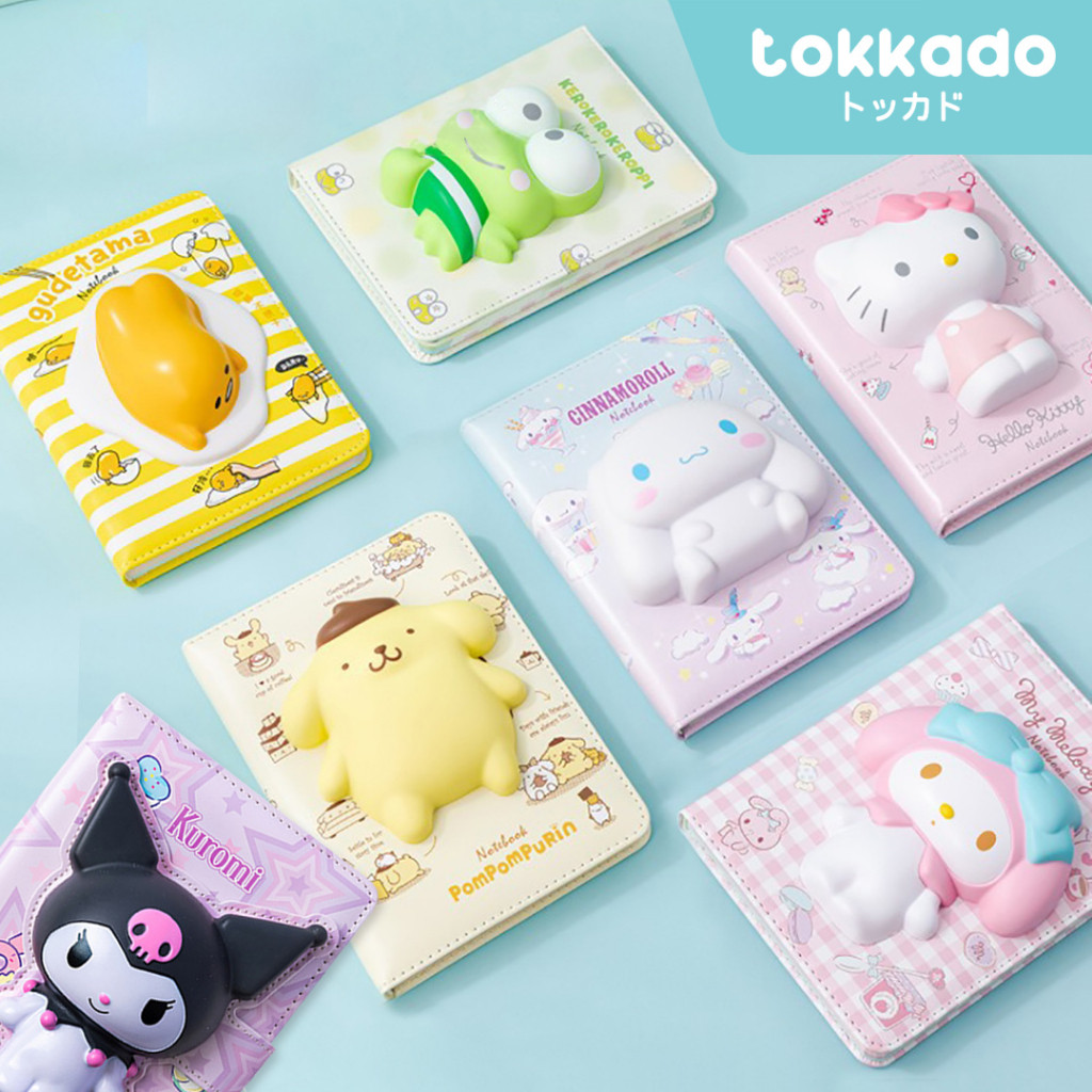 TOKKADO Sanrio Original Squishy Notebook Agenda Buku Catatan Anak Lucu
