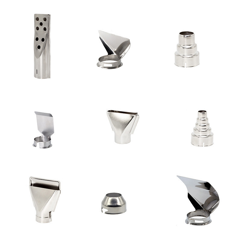 1set Hot Air Heat Gun Blower Nozzle Stainless Air Blow Gun Nozzle Tip Ujung Universal Hot Air Gun Ac
