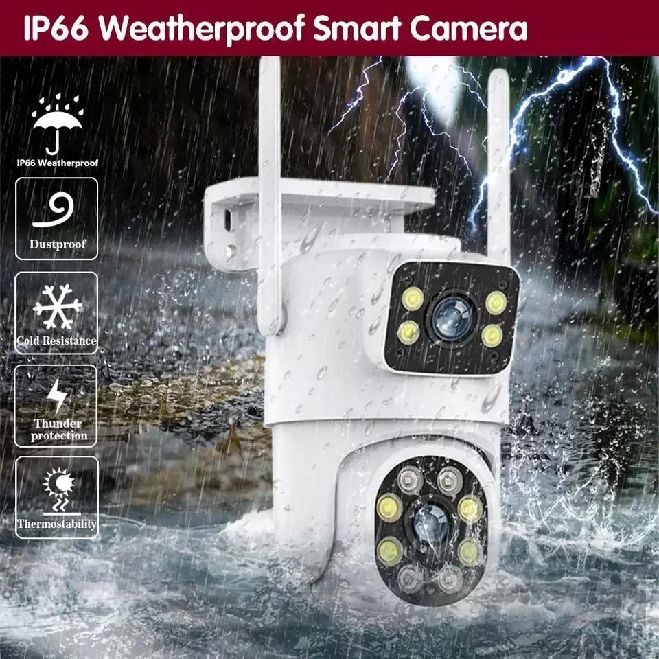 ANSVICAM Tuya Wifi IP Camera 8K with Alexa Google Onvif NVR Dual Lens Camera PTZ Outdoor 4K Dual Scr
