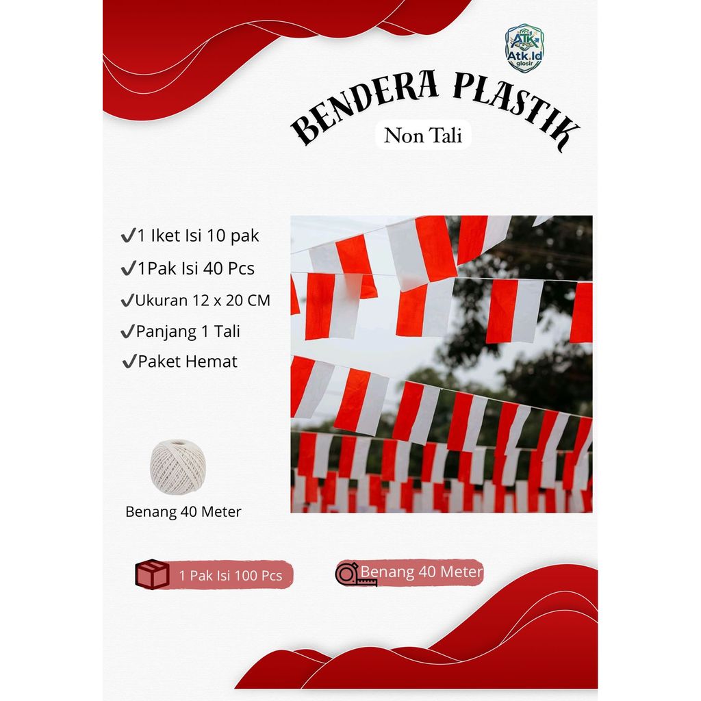 bendera merah putih umbul umbul/bendera plastik kecil/bendera merah putih