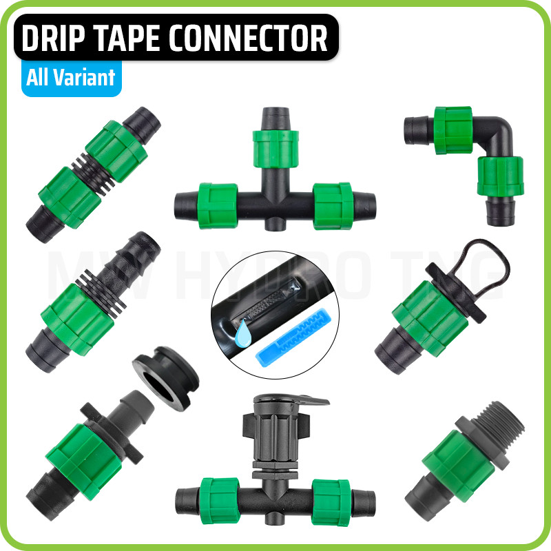Drip Tape Connector - All Variant | Konektor Selang Driptape Irigasi Hidroponik