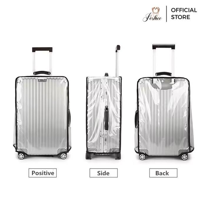 Promo Joshee Sarung Koper Luggage Cover Pelindung Bahan PVC Transparant Tebal Mika Koper - 16 INCH, 