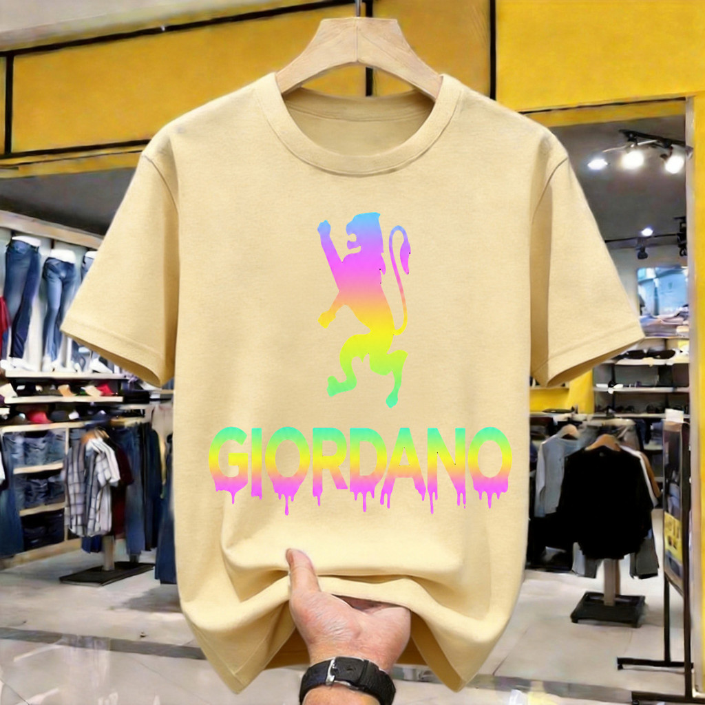 Rainbow Giordano Lion Print Kaos Polos Katun Premium Tebal 210GSM Original Indonesia Size Lengkap Lo