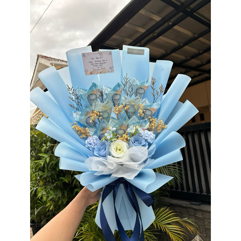 Money bouquet Bucket kosongan Bucket Uang Buket Uang Buket Bunga Palsu