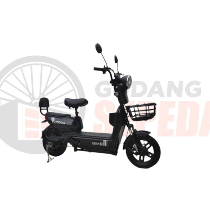 Sepeda Listrik Goda 145 Golden Falcon Baterai Bisa Lepas Electric Bike - Hitam