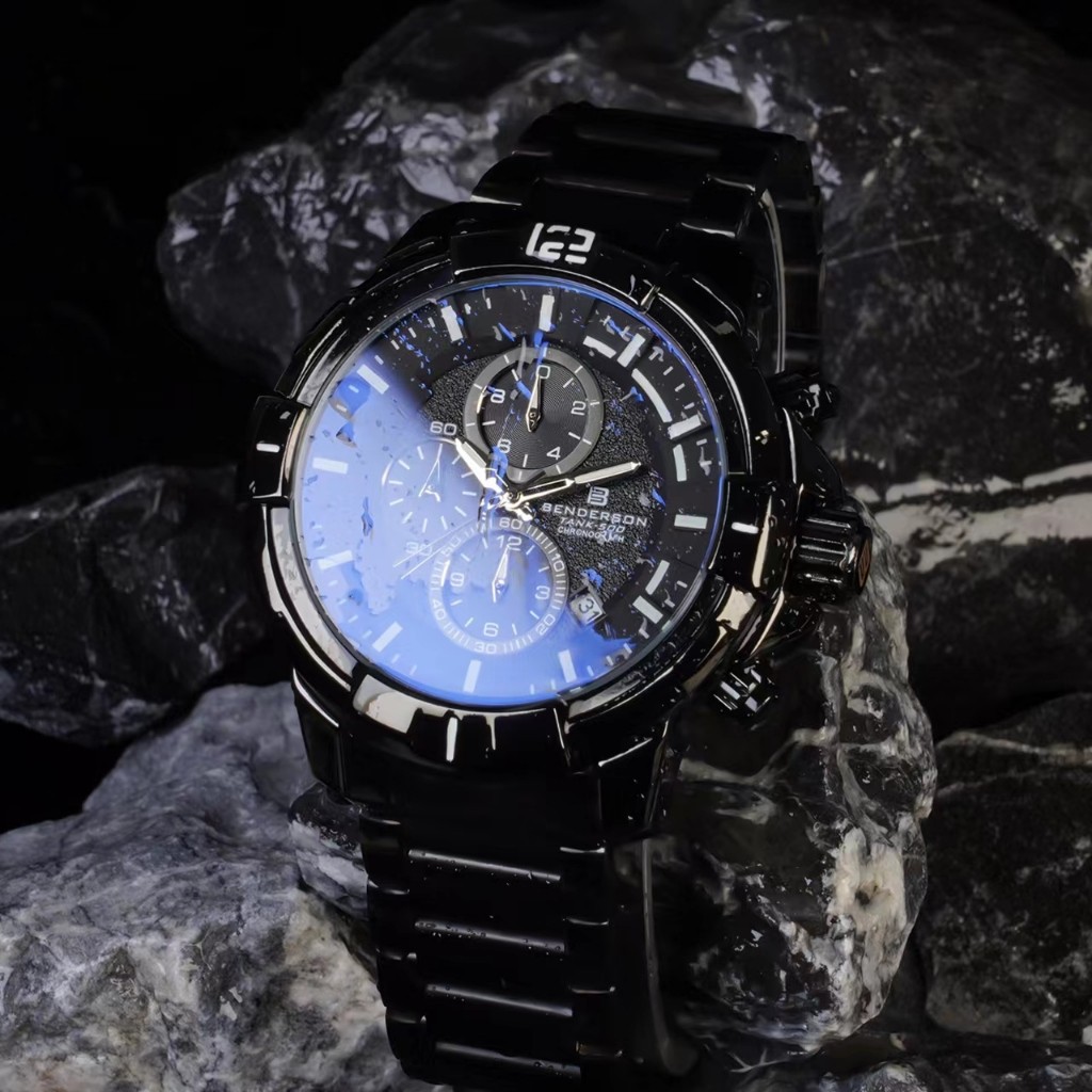 BENDERSON 1743 JAM TANGAN SPORT FASHION PRIA CHRONO+DATE AKTIF 3ATM WATER RESISTANT