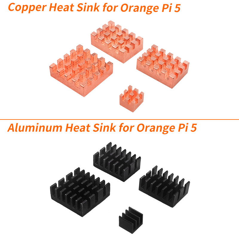 Orange Pi 5 / 5 Plus Heat Sink Copper Aluminum Alloy Heatsinks CPU RAM Passive Cooling Raator compat
