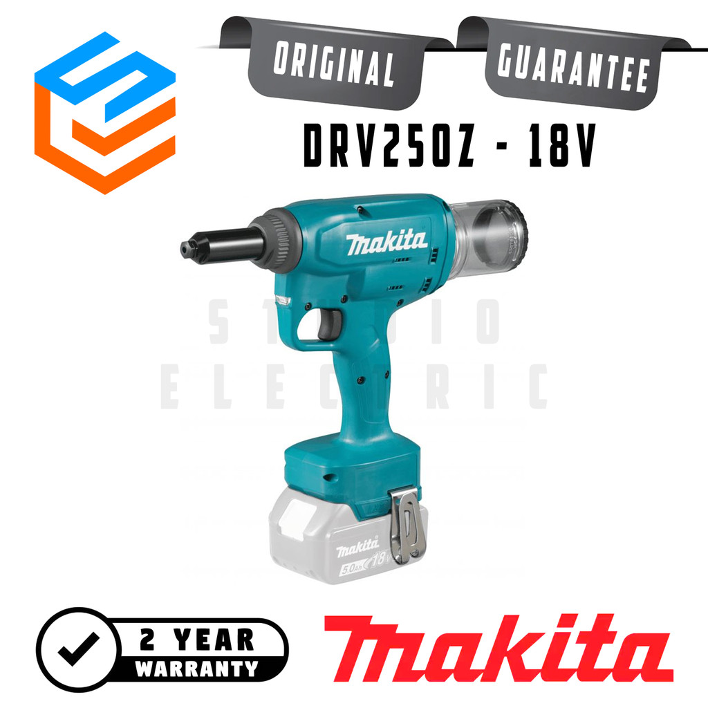 Makita Cordless Baterai Rivet Gun Mesin Paku Tembak 18V + Unit Only - DRV250Z