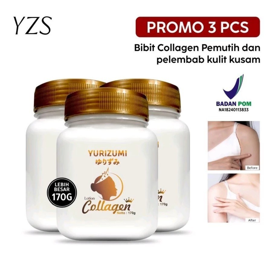 [ BPOM ] Paket 3 pcs Bibit Collagen Lotion Krim Pemutih Badan Pemutih Wajah cod terlaris