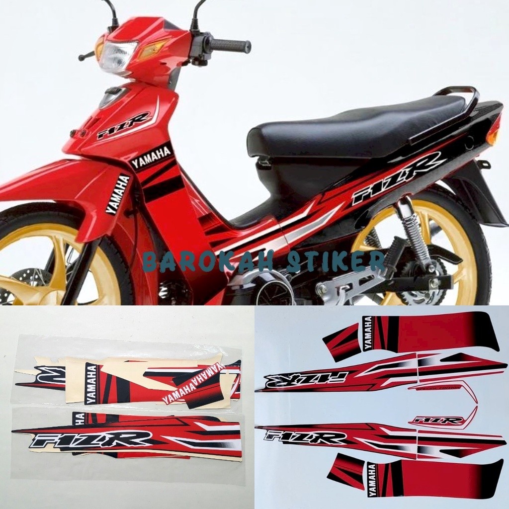 STRIPING STICKER LIST MOTOR YAMAHA FIZR ZR SE MERAH HITAM FULL BODY