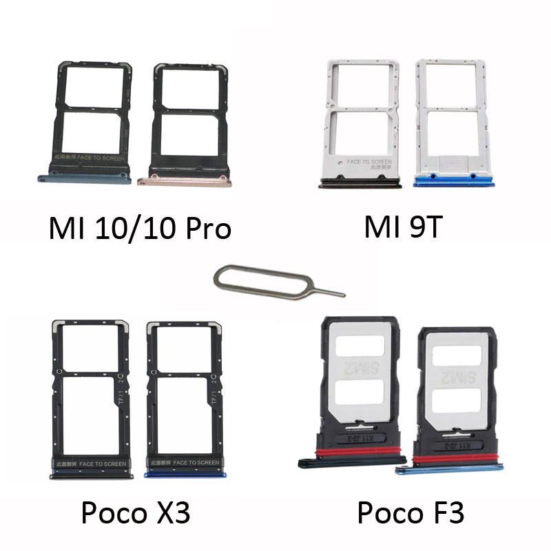 SIM Card Slot SD Card Tray Holder Adapter For Xiaomi Poco X3 F3 Mi 10 Pro 9T Phone New Sim ip Tray