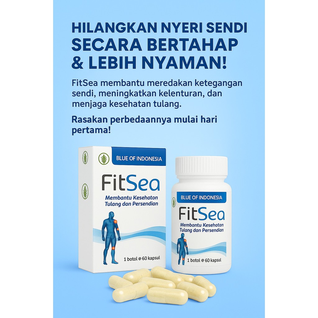 FitSea ASLI Suplemen Herbal Sendi  Lutut Obat Alami Mengandung Glucosamine Chondroitin Collagen Meng