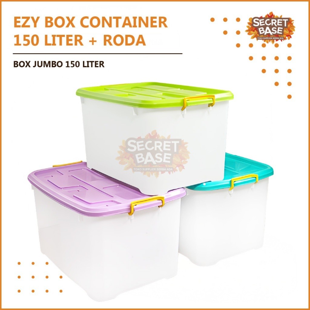 EZY BOX CONTAINER 150 LITER + RODA - Box Container / Kontainer Box Plastik / Box Jumbo 150 Liter