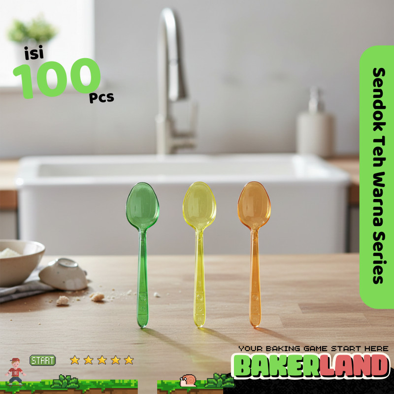 Sendok teh/sendok teh kecil/sendok teh kecil/sendok plastik kecil warna warni/sendok teh isi 100
