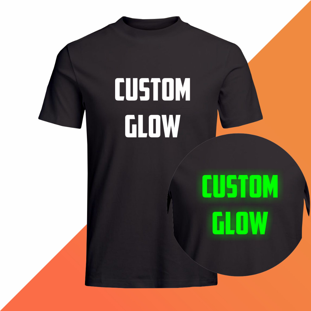 Custom KAOS GLOW IN THE DARK / KAOS Pria Wanita