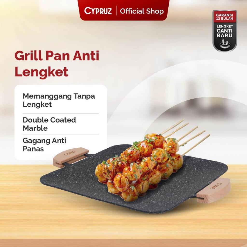 Cypruz Square Grill Pan BBQ Panggangan Cypruz