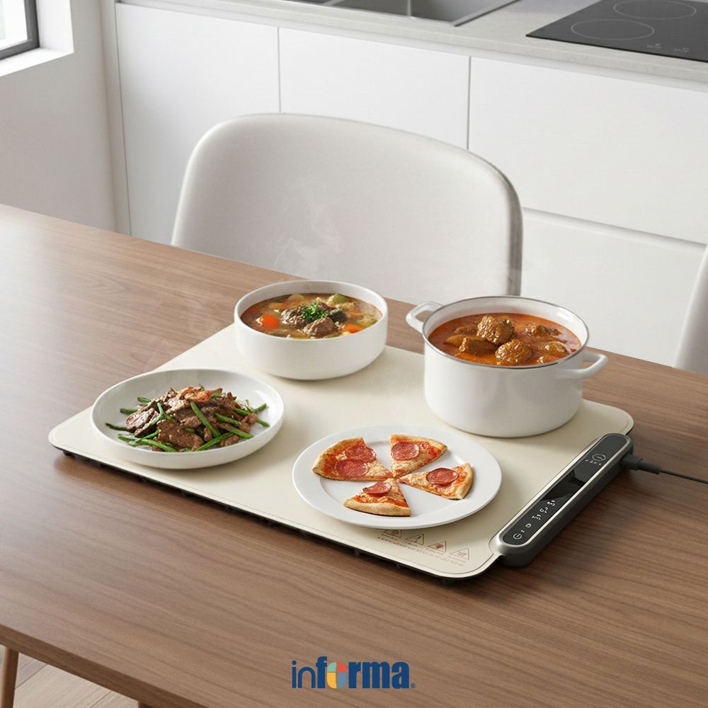 Informa Kels Walden Alas Pemanas Rectangle - Krem Mat Warmer Stainless Steel Perlengkapan Dapur Pema