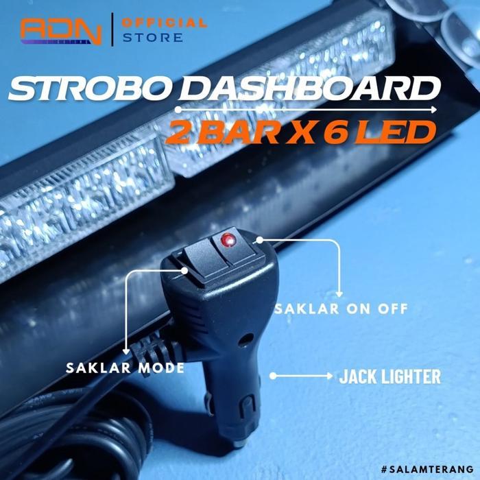 Strobo Dashboard DASBOR Federal Signal VAMA V2 Polisi 2 Bar PATWAL - MERAH MERAH