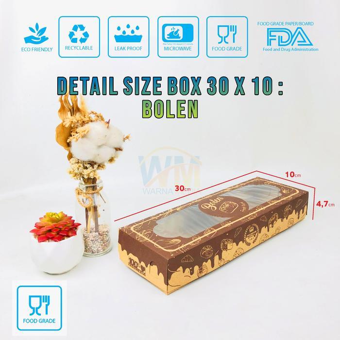 (isi 25pcs) Dus Box Bolen Pisang Isi 10 / Dus Kemasan Bolen Pisang / Box Bolen 30x10x5 / Box Bolen P