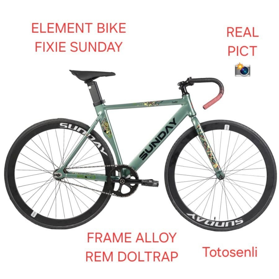 SEPEDA BALAP BY ELEMENT FIXIE FRC50 SUNDAY SKIDS FRAME ALLOY REM DOLTRAP