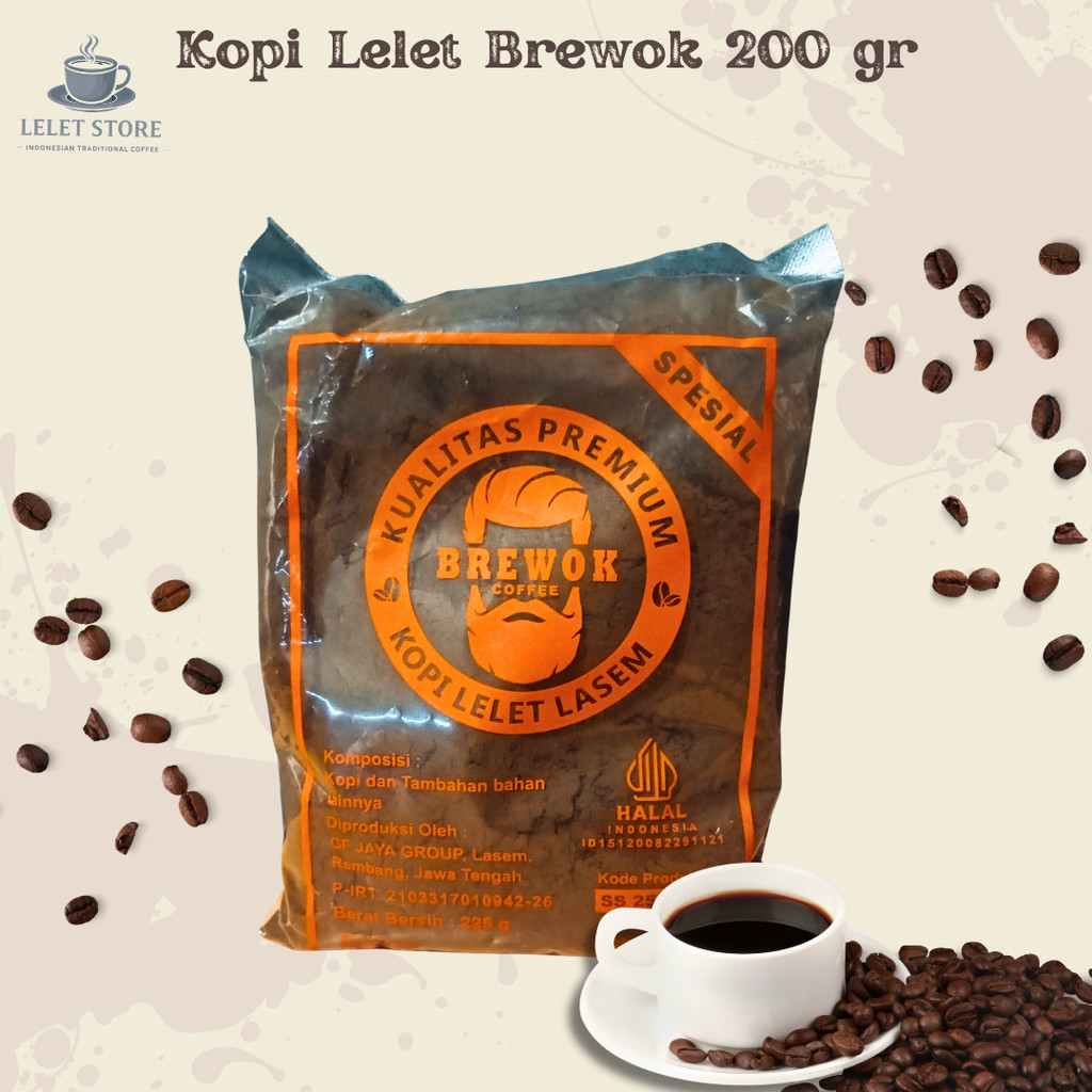 KOPI LELET BREWOK 200 gr / Kopi Lelet Lasem Rembang Robusta Coffee Asli Lasem Khas Rembang